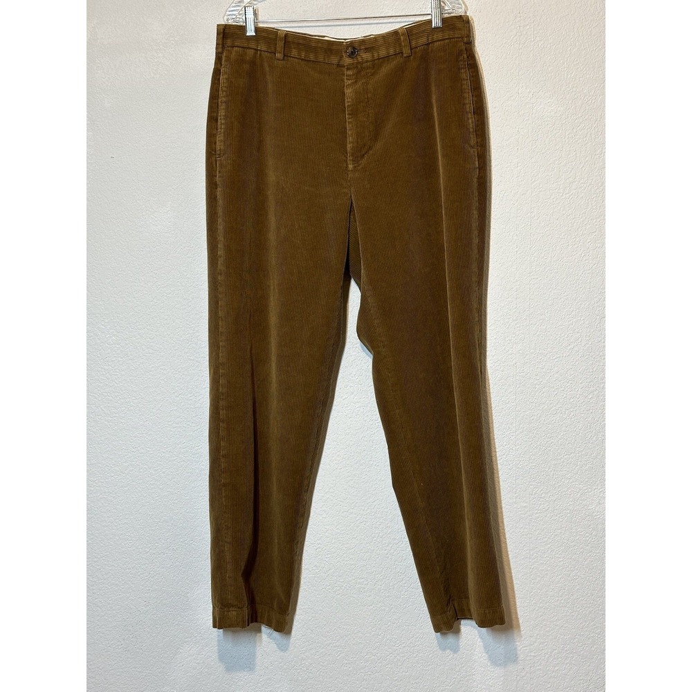 Brooks Brothers Mens Hudson Corduroy Pants Brown Straight Leg 36 X 31